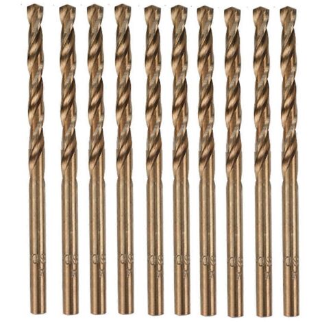 Jeu de 10 forets hélicoïdaux M35 4,0 mm à 3 arêtes HSS