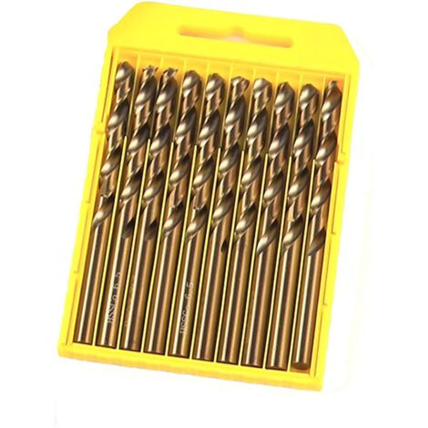 Jeu de 10 forets hélicoïdaux pour percer l'acier inoxydable, l'acier trempé et les métaux (8 mm)