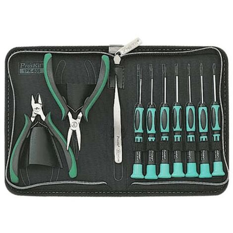 JEU DE 10 PIECES TOURNEVIS ET PINCES POUR OUTILLAGES PROSKIT - 1PK-635
