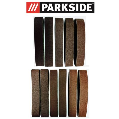 Jeu de 11 bandes abrasives (granulométrie 60/80/120) Parkside