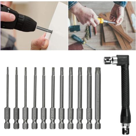 Jeu de 11 embouts Torx longs en acier allié au chrome-vanadium, 75 mm, inoxydables