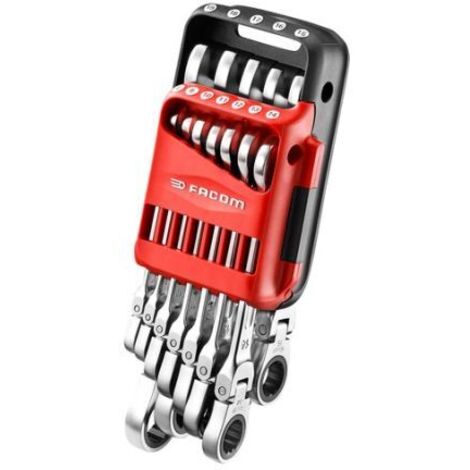 FACOM Jeu de 12 clés mixtes à cliquet articulées avec étui pocket 467BF.JP12