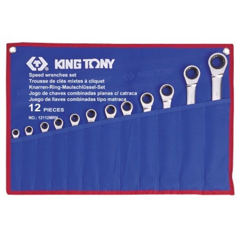 Jeu de 12 clés mixtes à cliquet non réversibles d: 8:15-17-19-22-24mm - King Tony
