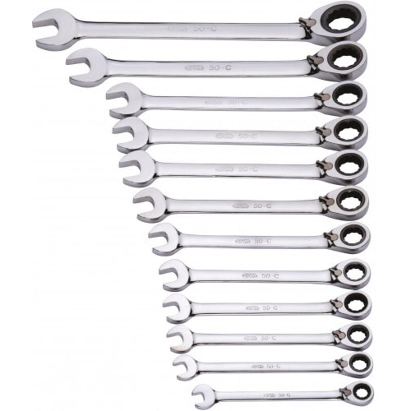 Sam Outillage - Jeu de clés sam, Ouverture 8-9-10-11-12-13-14-15-16-17-18-19mm, Long. 290 x 98 x 62 mm ( Prix pour 1 )