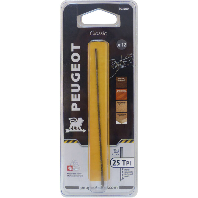 Lot de 12 lames pour scie &agrave; chantourner PEUGEOT 25 tpi