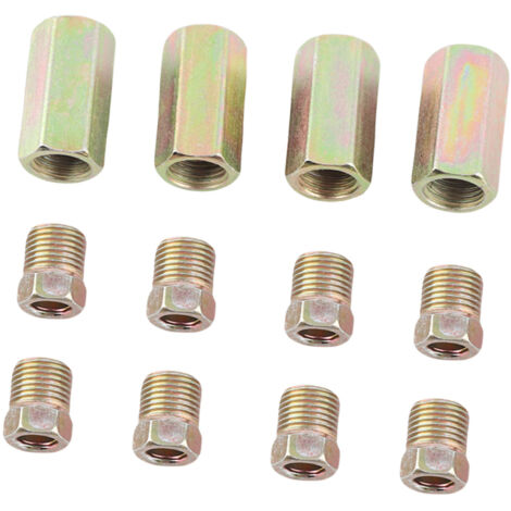 Jeu de 12 raccords de ligne de frein 7/16-24, assortiment en cuivre pour tubes 1/4 pouce
