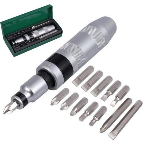 Jeu de 13 embouts de clé à chocs 1/2 pouce Philips et hexagonal robustes