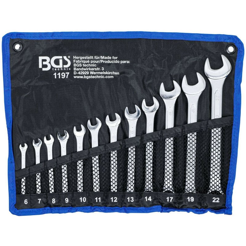 Bgs Technic - Jeu de 12 cles mixtes de 6-7-8-9-10-11-12-13-14-17-19 et 22 mm