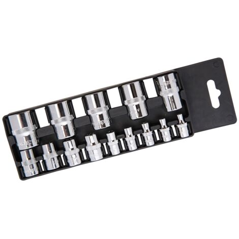 Jeu de 14 douilles femelles Torx - E4 - E24