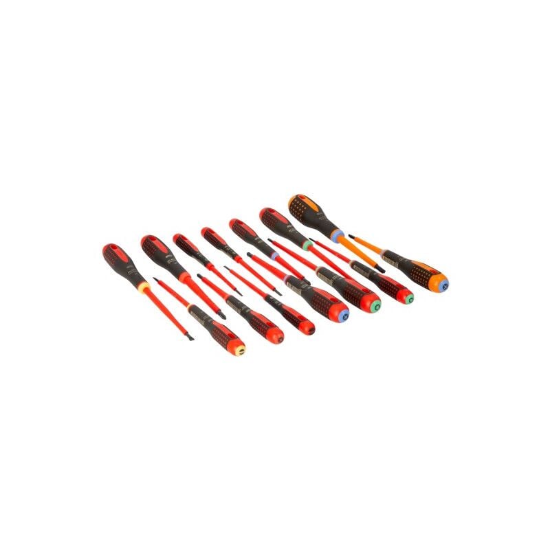 BAHCO - Jeu de Tvis à fente/PH/PZ/TORX®/Combi PZ ERGO™, poignée caoutchouc - 14 pc