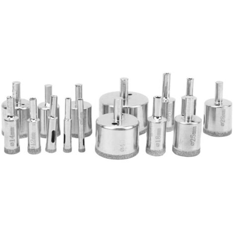 Jeu de 15 pièces de forets diamantés, jeu de scies cloches, outil de coupe de marbre, céramique et verre, 650mm, 0,2 à 2,0 pouces