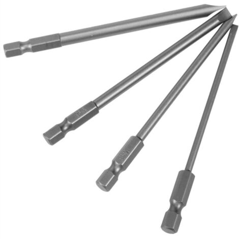 Jeu de 16 embouts de tournevis magnétiques (plat, cruciforme, hexagonal et Torx), embouts de perçage à queue hexagonale de 6,35 mm (1/4 pouce), longueur 100 mm.-AquaForge