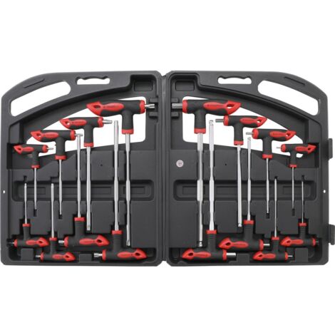 Jeu de 16 tournevis à poignée en T – 8 clés 6 pans et 8 clés Torx – Longueur de 75 à 200 mm – Technologie Résistorx®