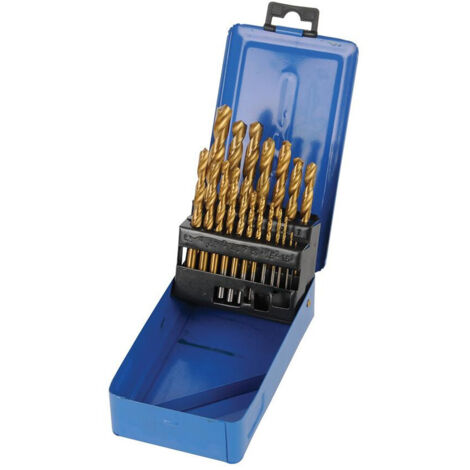 JEU DE 19 MÈCHES EN ACIER RAPIDE HSS TITANÉES 19 PCS SILVERLINE DS49