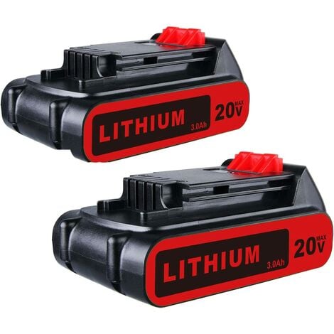 3.0AH Lithium Battery for Black+Decker 18V/20V BL1518-XJ LBXR20 BL2518  BL2018-XJ Batteries for Black and Decker 18V Power Tools