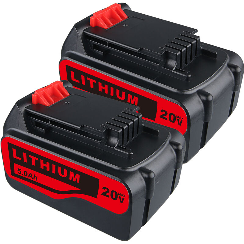 Pdstation - Jeu de 2 5.0Ah batteries Lithium pour black+decker 18V BL4018-XJ 20V LB20 LBXR20 LBXR20 LBXR20B-OPE-2 LB2X400 LST220 Outils électriques