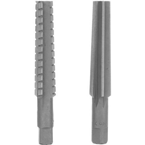 Jeu de 2 alésoirs coniques HSS MT2 à filetage fin/grossier, queue droite, 1,5 x 12,5 cm