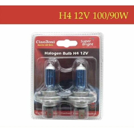 Ampoule Halogène H4 , équivalence à du 100/80 Watts / 12V