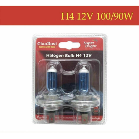 Jeu De 2 Ampoules Halogènes H4 12v 100 Watt Pour Voitures Et Motos C-6279