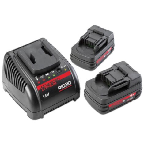 Jeu de 2 batteries 18V 2Ah et 1 chargeur pour les presses Ridgid 61743