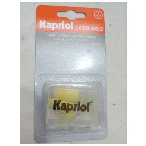 Jeu de 2 bouchons à cordelette anti-bruit protection SNR 18Db KAPRIOL 28113