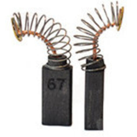 Jeu de 2 charbons adaptable pour BOSCH. Dimensions: 6,35 x 6,35 x 14,5mm.