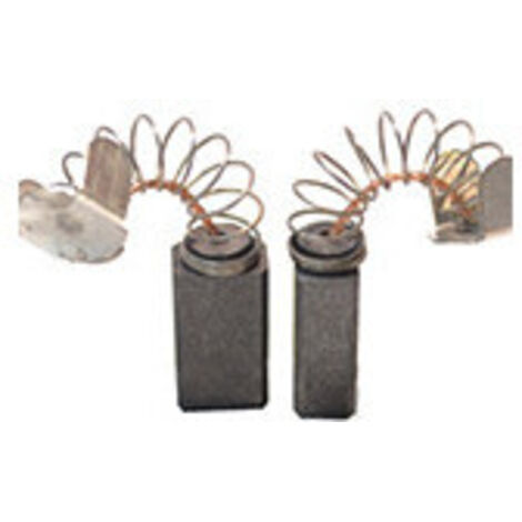 Jeu de 2 charbons adaptable pour RYOBI. Dimensions: 6,4 x 9,52 x 16,5 mm.