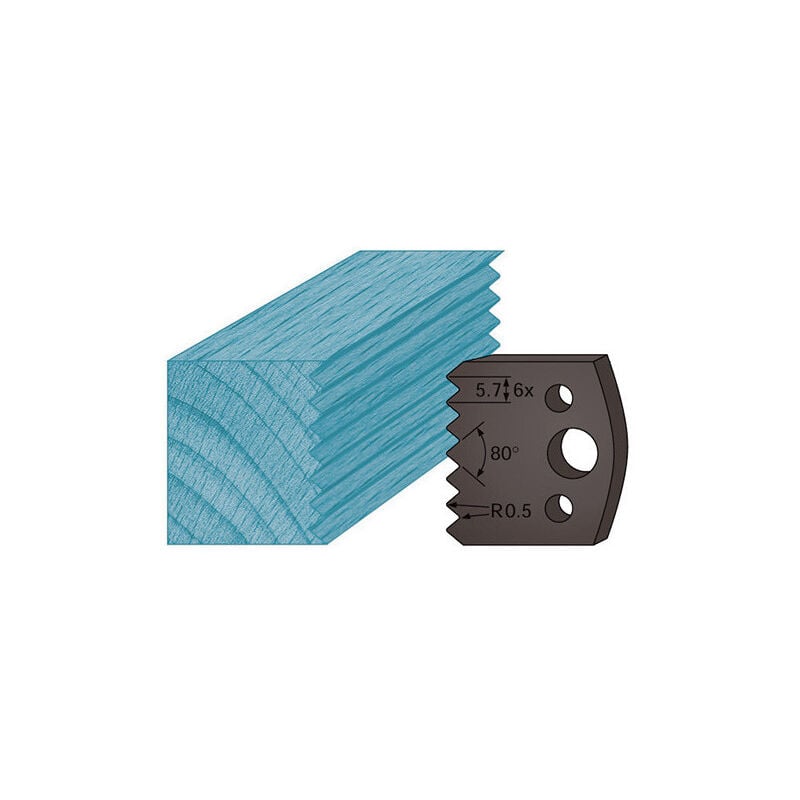 Diamwood - Jeu de 2 contre-fers profilés Acier Ht. 38 x 4 mm bouvetage dents de scie 5,7 mm - Dimensions 38 x 4 mm - Épaisseur 4 mm - Compatible