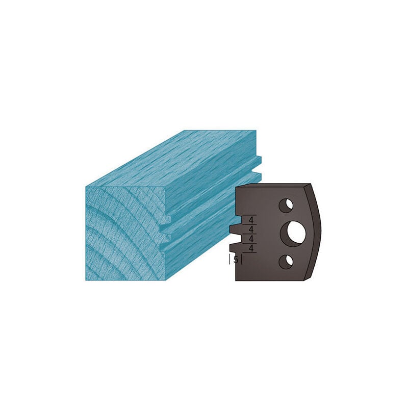 Diamwood - Jeu de 2 Contre-fers Profilés Acier Ht. 38 x 4 mm Bouvetage Enture 4 mm A75 pour Porte-Outils de Toupie - 24 mm Entraxe - Épaisseur 4 mm