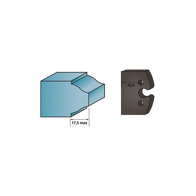 Diamwood - Jeu de 2 Contre-Fers Profilés en Acier - Ht. 38 x 4 mm - Profondeur 31,5 mm - Épaisseur 4 mm - Compatible Porte-Outils 40 et 50 mm