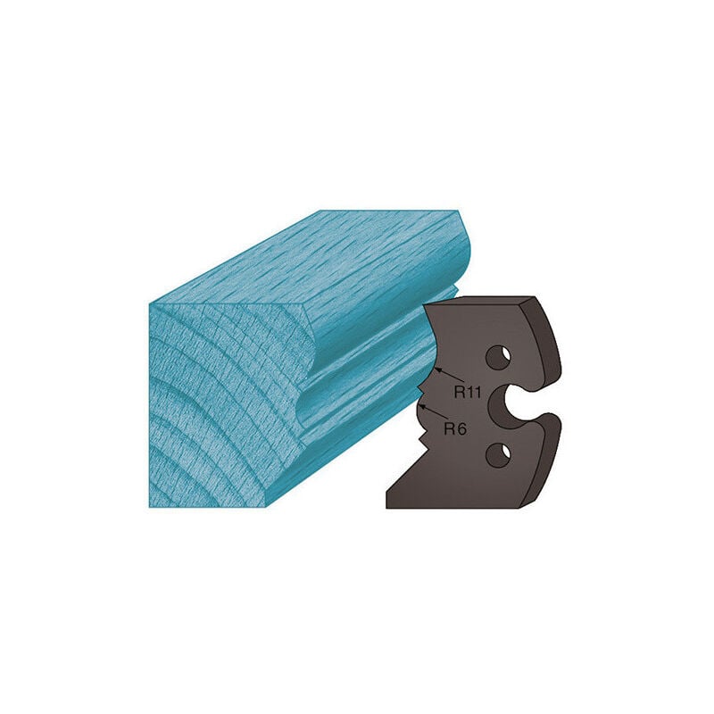 Diamwood - Jeu de 2 Contre-Fers Profilés Hauteur 48 x 5,3 mm A241 pour Porte-Outils Toupie - Acier, Compatibles avec Hauteur 50 mm - Epaisseur 5,3 mm