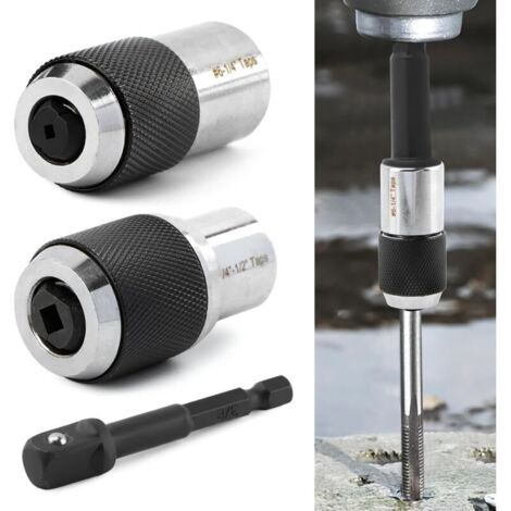 Jeu de 2 douilles de robinet avec 1 adaptateur de douille de 0,95 cm, outil d'extraction de robinet réglable, pour robinets, alésoirs et extracteurs de vis