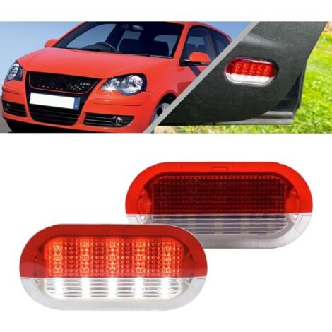 Jeu de 2 éclairages de courtoisie LED blancs et rouges pour portières, à placer sous les clignotants, compatibles avec VW Golf MK3 MK4, Jetta, Beetle, Polo et Vento