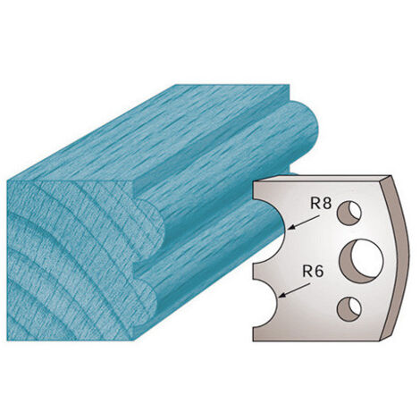 Jeu de 2 fers profilés Ht. 40 x 4 mm boudin double M51 pour porte-outils de toupie - Diamwood