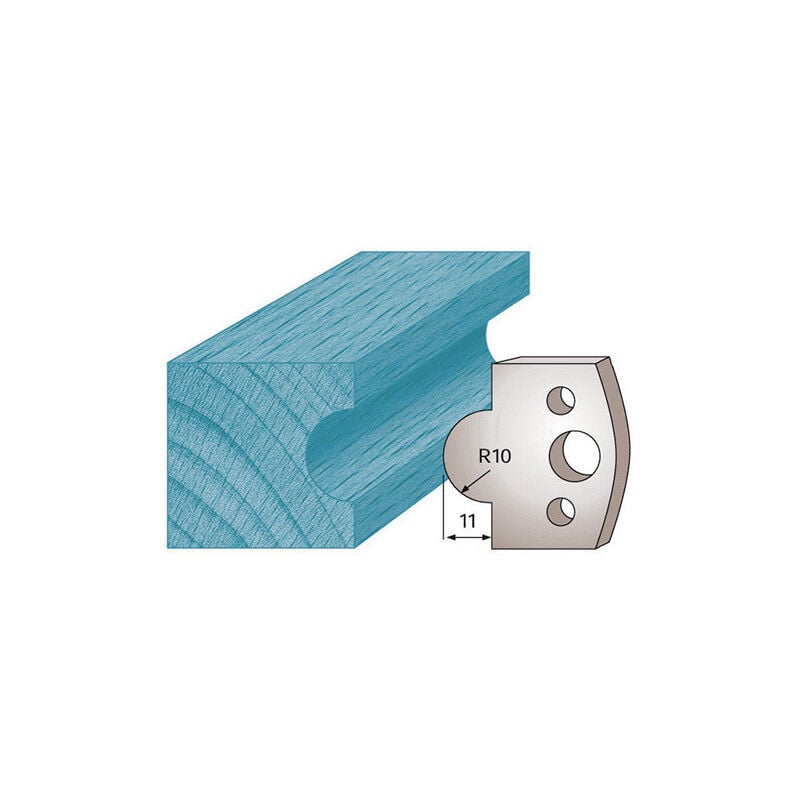 Jeu de 2 fers profilés Ht. 40 x 4 mm M14 pour porte-outils de toupie - Acier sp - Épaisseur 4 mm - Profondeur possible 11 mm - Diamwood