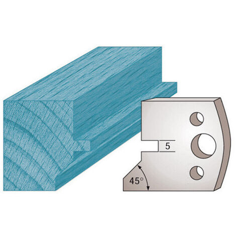 Jeu de 2 fers profilés Ht. 40 x 4 mm languette et chanfrein M83 pour porte-outils de toupie - Diamwood