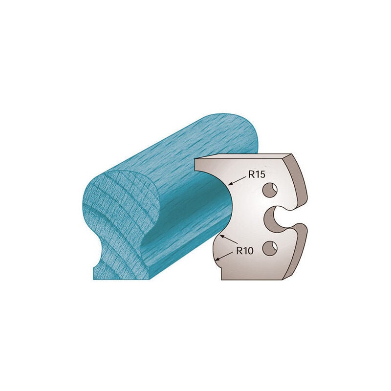 Diamwood - Jeu de 2 fers profilés Acier sp pour porte-outils de toupie - Ht. 50 x 5,5 mm - Dimensions (50 mm, 5,5 mm) - Épaisseur 5,5 mm - Denture
