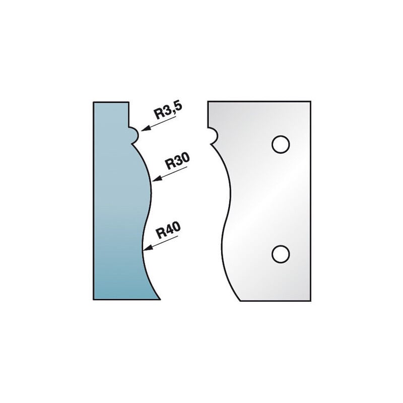 Diamwood - Jeu de 2 Fers Profilés N°4 pour Corniche - Ht. 90 x 5,5 mm en Acier sp - Compatible avec Porte-Outils de Toupie - Haute Qualité