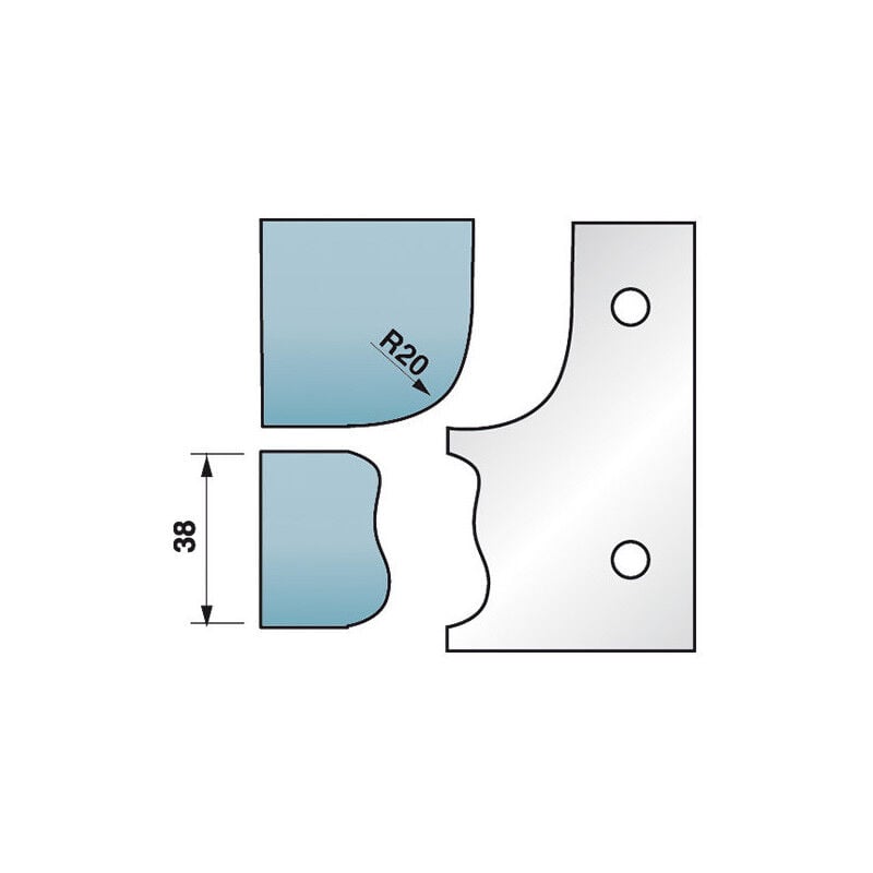 Diamwood - Jeu de 2 fers profilés M590.323 - Ht. 90 mm x l. 5,5 mm - Acier sp - Épaisseur 5,5 mm - Pour porte-outils de toupie - Qualité