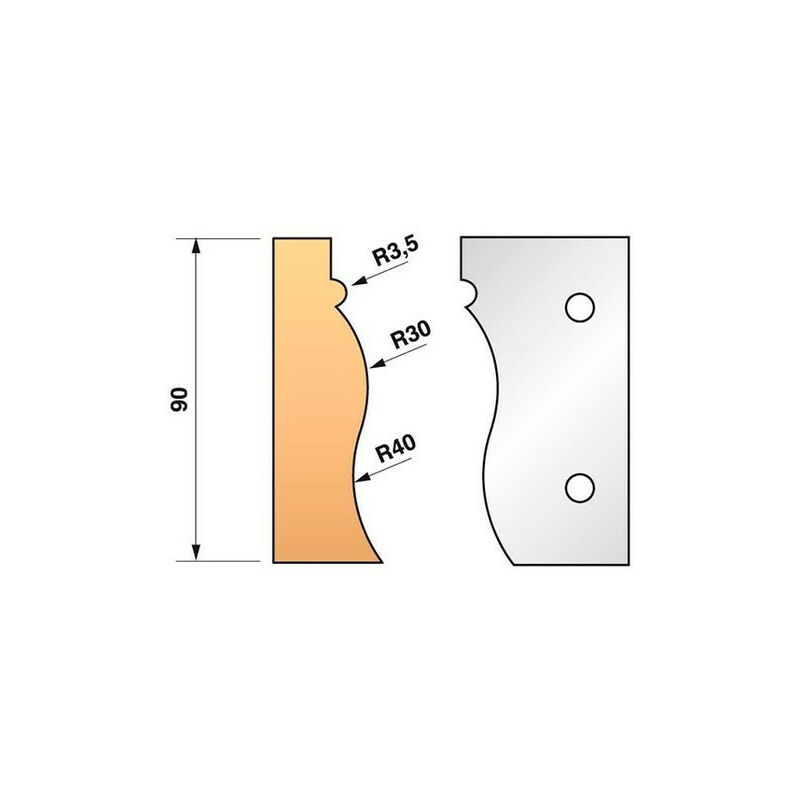 Leman - Jeu de 2 fers profilés N°322 pour porte-outils Ht.90 mm
