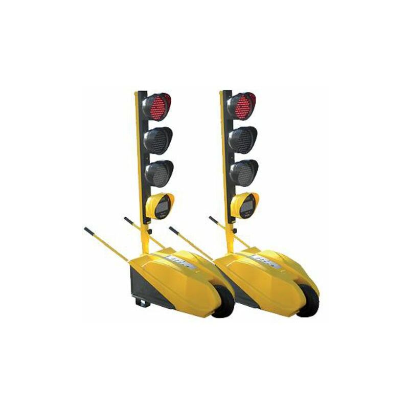 TTS - jeu de 2 feux tricolores de chantier tempo avec télécommande (sans batterie) - T01121698