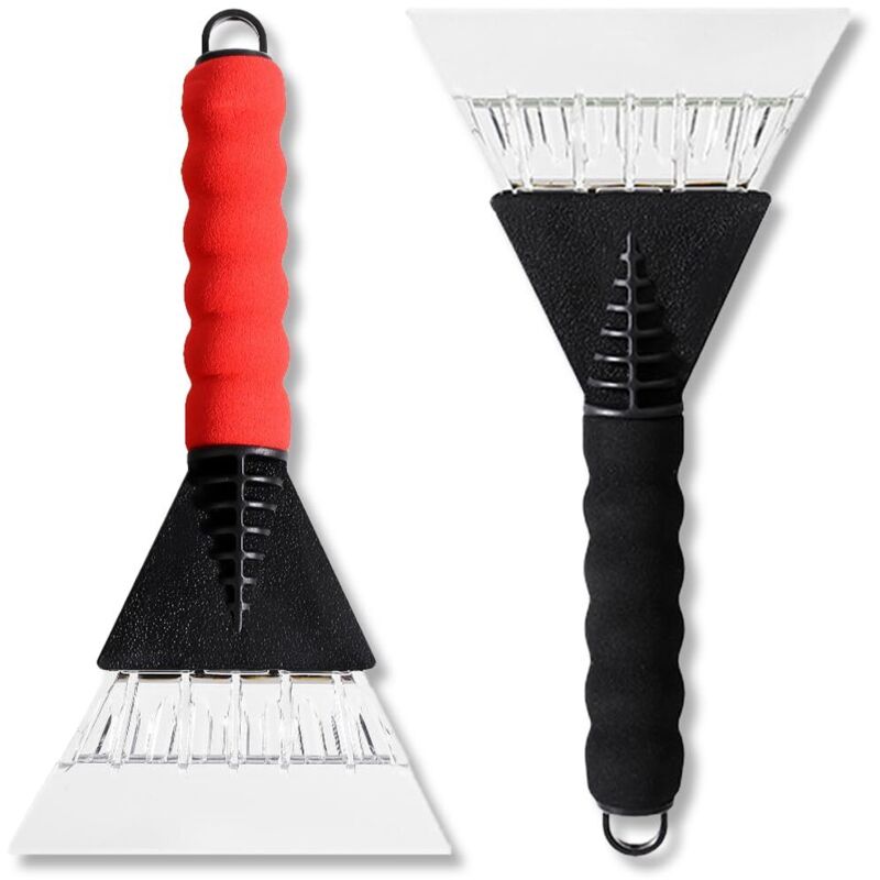 Jeu de 2 grattoirs à Glace pour Pare-Brise de Voiture, adapté aux vitres arrière et latérales, grattoir à Glace pour(Rouge, Noir)