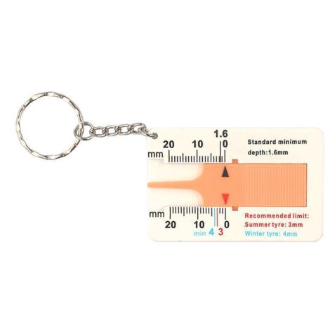 jeu De 2 Jauges De Profondeur De Pneu Orange 2 Pices, 0-20 Mm Outil De Mesure De Bande De Roulement De Pneu, Jauges D'usure De Pneu Rgle De Pneu E
