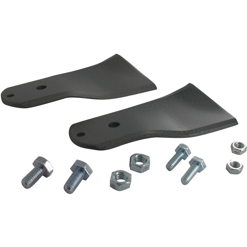 Jeu de 2 Lames adaptable pour tondeuse stiga modèle Villa 85M, Villa 102M, Park 102M, Park 121M - l: 120mm, alésage central: 8,3mm, entraxe: 24,5mm.