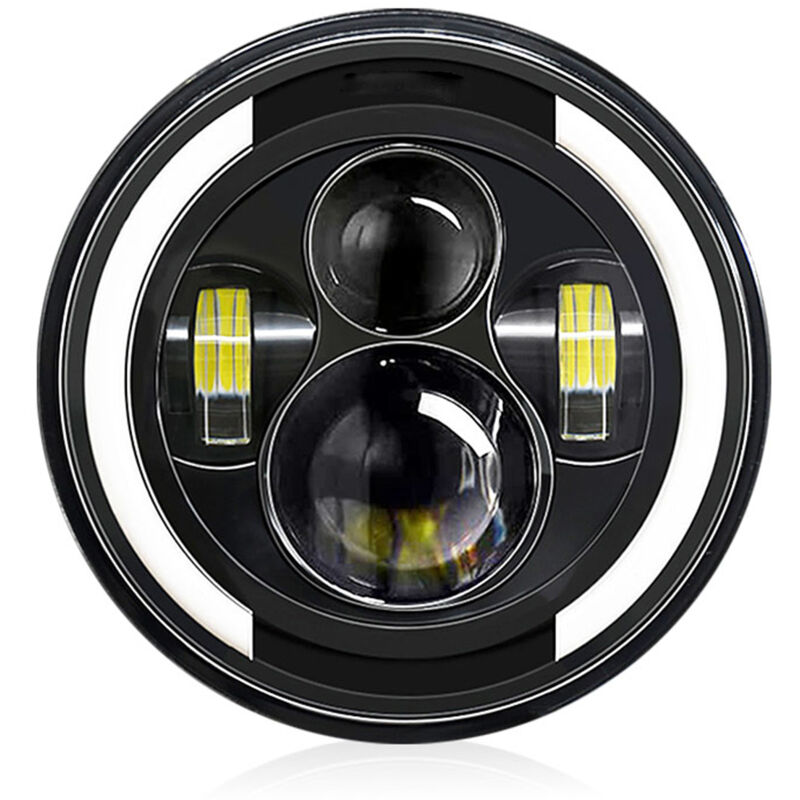 Asupermall - 1 pièces phare led de voiture de 7 pouces, avec DRL/clignotant/feux de croisement/feux de route, 6000K, 100W, étanche IP67