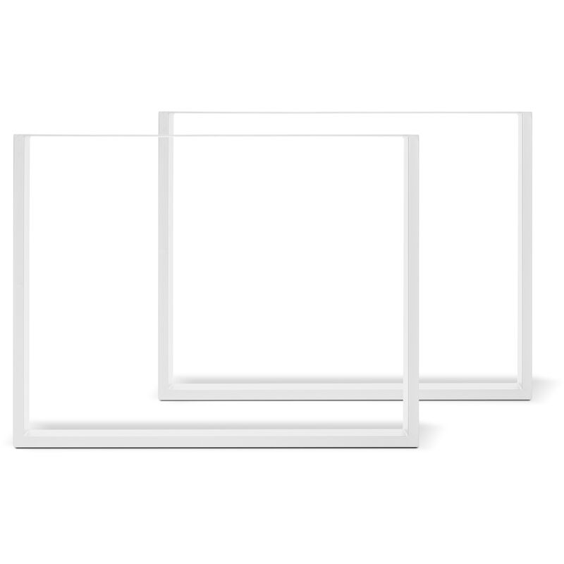 Frankystar - Jeu de 2 pieds de table à manger - forme carrée - blanc