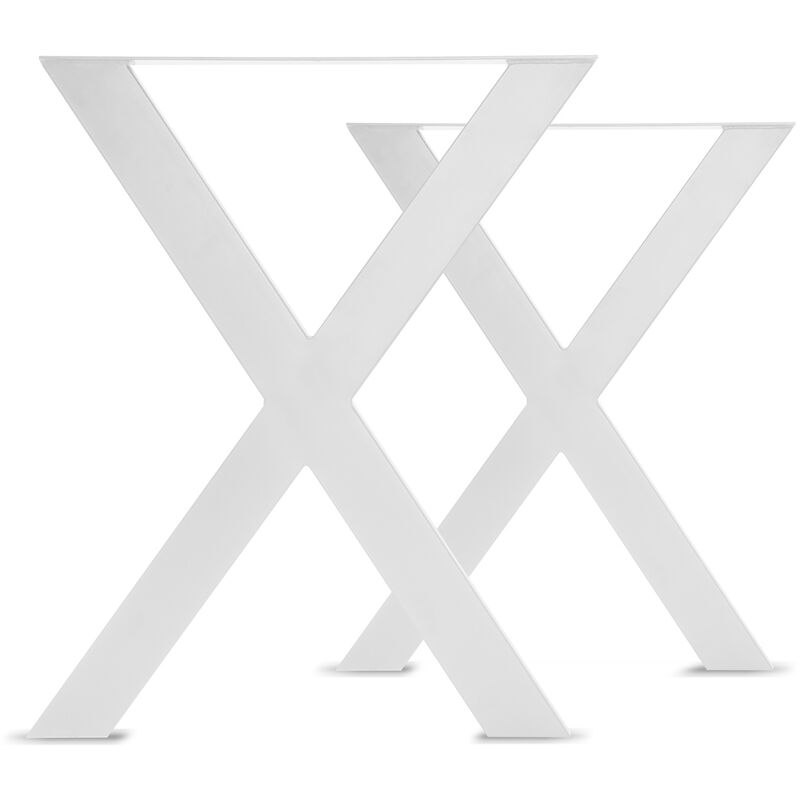 Jeu de 2 pieds de table à manger - X-shaped - blanc