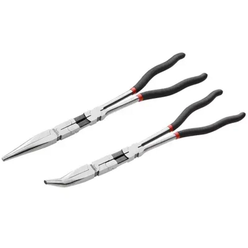 JEU DE 2 PINCES EXTRA LONGUES DROITE & COUDEE