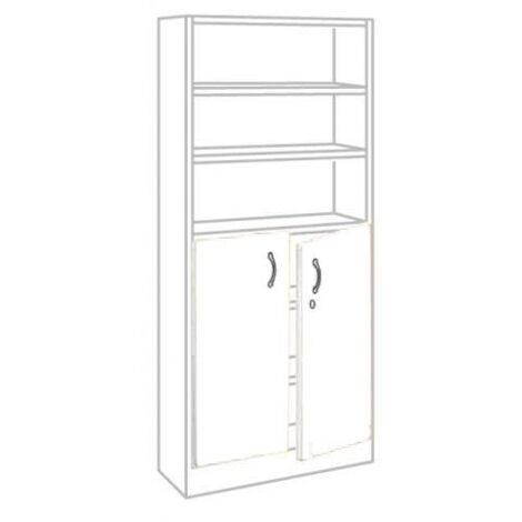Jeu de 2 portes basses pour bibliothèque haute de bureau blanc - Maxiburo