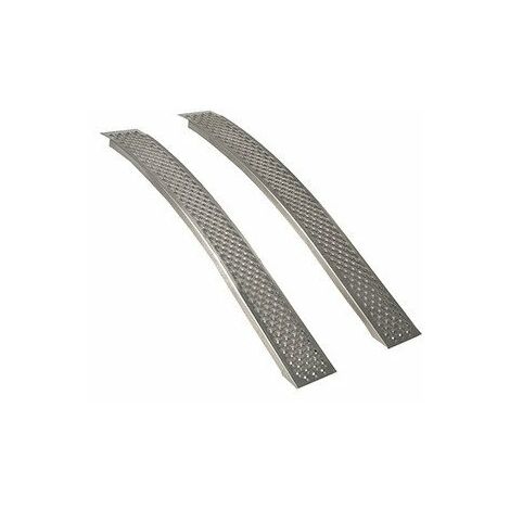 Jeu De 2 Rampes Courbées Aluminium L: 150cm L: 20 Cm, Profil Antidérapant D'une Capacité Maximum De
